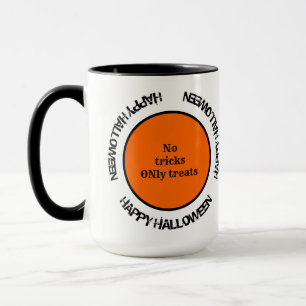 Orange Black Modern Typography Happy Halloween Mug