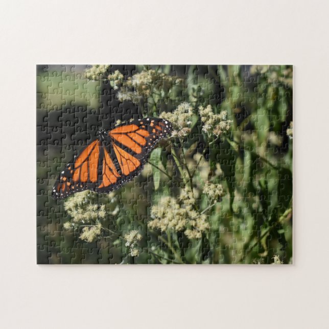 Orange Black Monarch Butterfly Nature Photography Jigsaw Puzzle (Horizontal)
