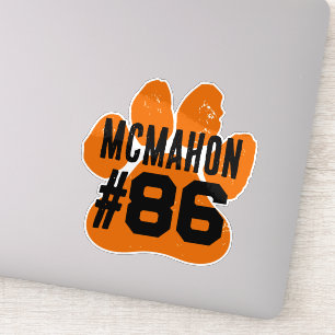 Orange & Black Player Number Pawprint