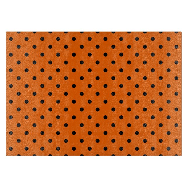 Orange/Black Polka Dots Cutting Board (Front)