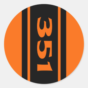 Orange Black Race Stripes 351 Motor Sticker