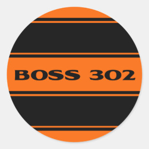 Orange Black Race Stripes Boss 302 Motor Sticker