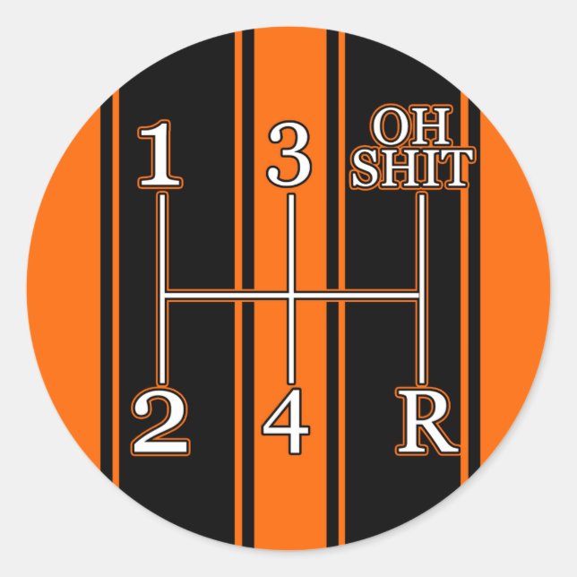 Orange Black Race Stripes Shift Knob Sticker (Front)
