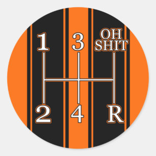 Orange Black Race Stripes Shift Knob Sticker