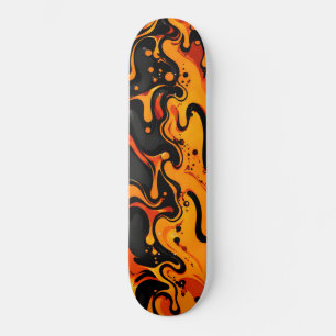 Orange Black Slime Dripping Melting Halloween Skateboard