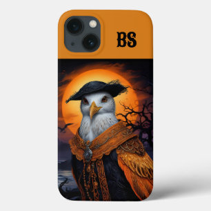 orange & black spooky halloween seagull iPhone 13 case