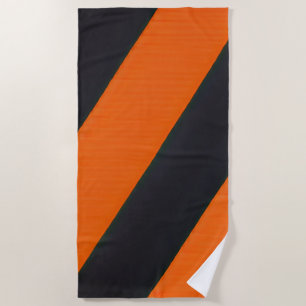 orange black stripes beach towel