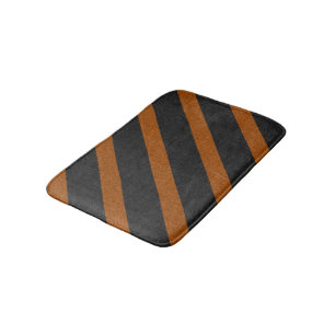 Orange & Black Stripes Glitter Bath Mat