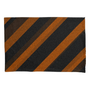 Orange & Black Stripes Glitter Pillowcase