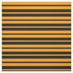 Orange Black Stripes Pattern Design Fabric