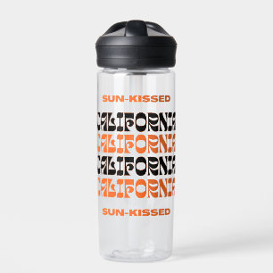 Orange Black Sun-Kissed California Water Bottle