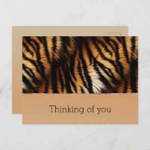 Orange Black Tiger Print Postcard