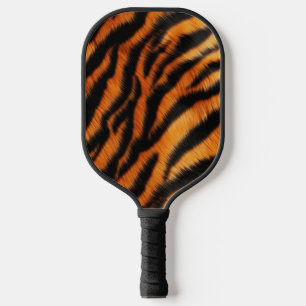 Orange Black Tiger Stripes and Zebra Pickleball Paddle
