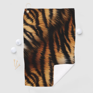 Orange Black Tiger Stripes Animal Print Golf Towel