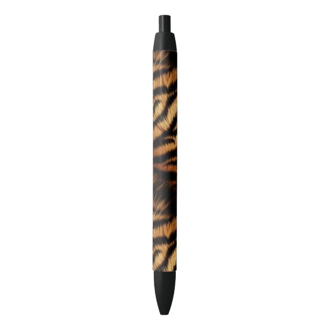 Orange Black Tiger Stripes Animal Print Ink Pen (Front Vertical)