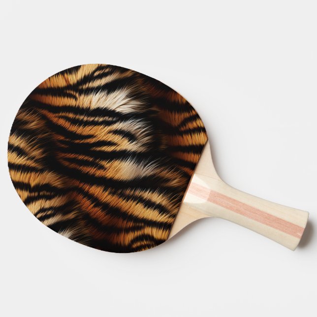 Orange Black Tiger Stripes Animal Print Ping Pong Paddle (Side)