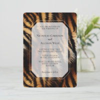 Orange Black Tiger Stripes Animal Print Wedding