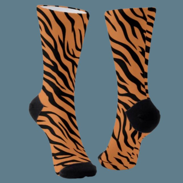 Orange & Black Tiger Stripes Crew Socks – Bold (Creator Uploaded)