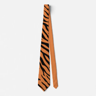 Orange & Black Tiger Stripes Necktie – Bold Animal
