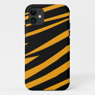 ORANGE BLACK TIGER STRIPES PATTERN iPhone 11 CASE