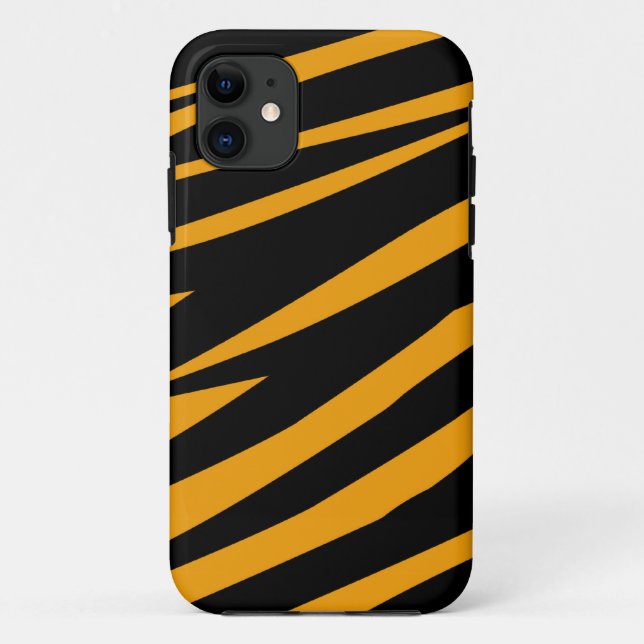 ORANGE BLACK TIGER STRIPES PATTERN Case-Mate iPhone CASE (Back)