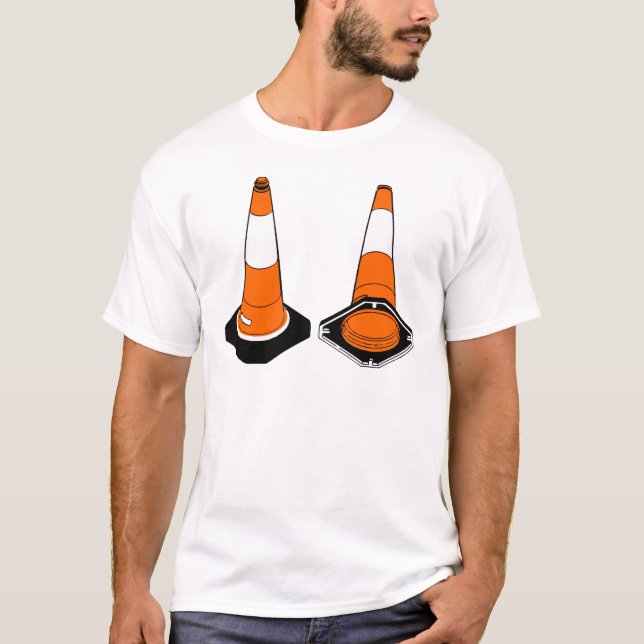orange black  Traffic cones safety pylons T-Shirt (Front)