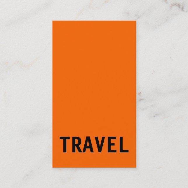 Orange Black Travel Agent Business Card (Front)