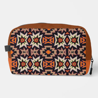 Orange Black Tribal SouthWestern Pattern Dopp Kit