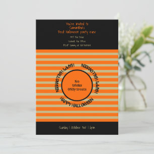 Orange Black Typography Happy Halloween Party Invitation
