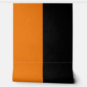 Orange Black Vertical Big Stripes Pattern  Wallpaper