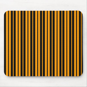 Orange Black Vertical Stripes Pattern Design Mouse Pad