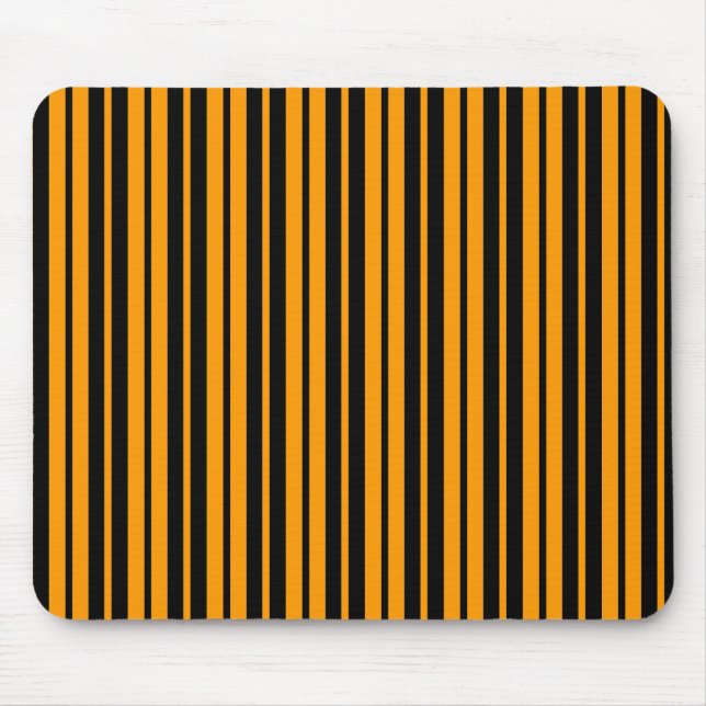Orange Black Vertical Stripes Pattern Design Mouse Pad (Front)