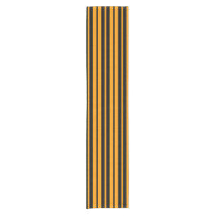 Orange Black Vertical Stripes Pattern Design Short Table Runner