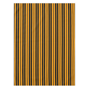 Orange Black Vertical Stripes Pattern Design Tablecloth