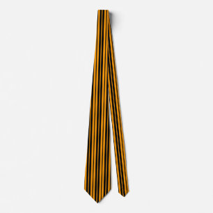 Orange Black Vertical Stripes Pattern Design Tie