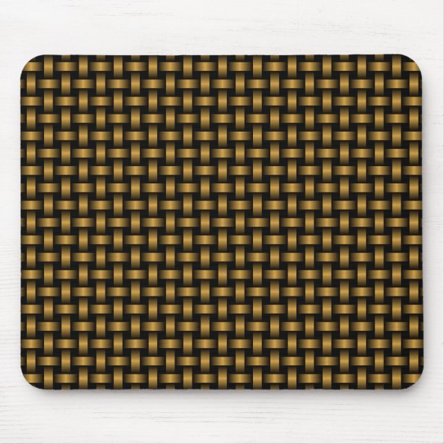 Orange Black Weave Pattern Mouse Pad (Front)