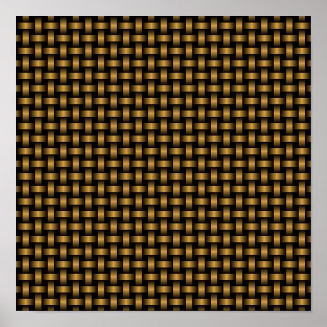 Orange Black Weave Pattern Poster (Front)