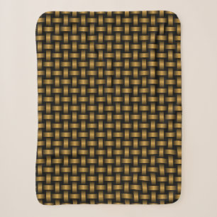 Orange Black Weave Pattern Sherpa Blanket