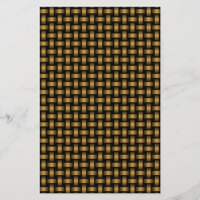 Orange Black Weave Pattern Stationery (Front)