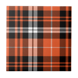 Orange Black White Buffalo Plaid Rustic Farmhouse Ceramic Tile