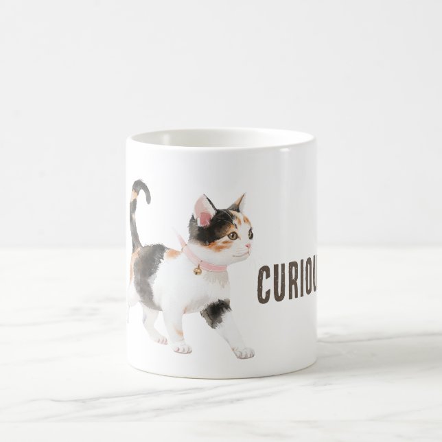 Orange Black White Cat Coffee Mug (Center)