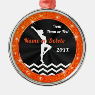 Orange Black White, Gymnastics Christmas Ornament