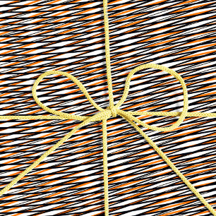 Orange Black White Moiré Stripes - Trippy Abstract Wrapping Paper