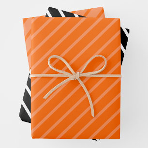 Orange, Black & White Wrapping Paper Sheet