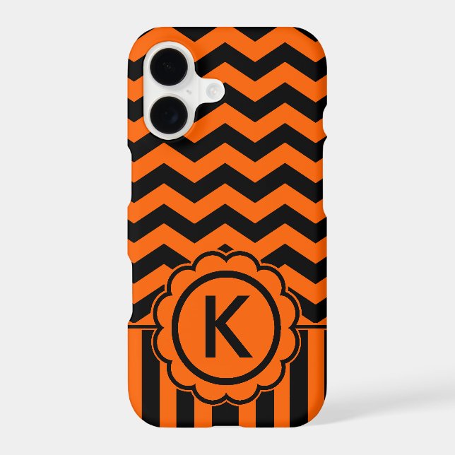 Orange Black Zig Zag Monogram (Back)