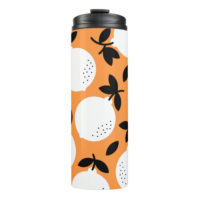 Orange Bliss: Exquisite Fruit Pattern Thermal Tumbler (Front)