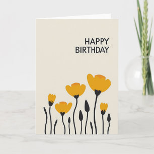 Orange Bloom Birthday Card