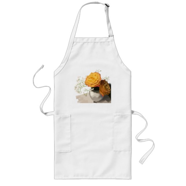 Orange Bloom Kitchen Apron (Front)