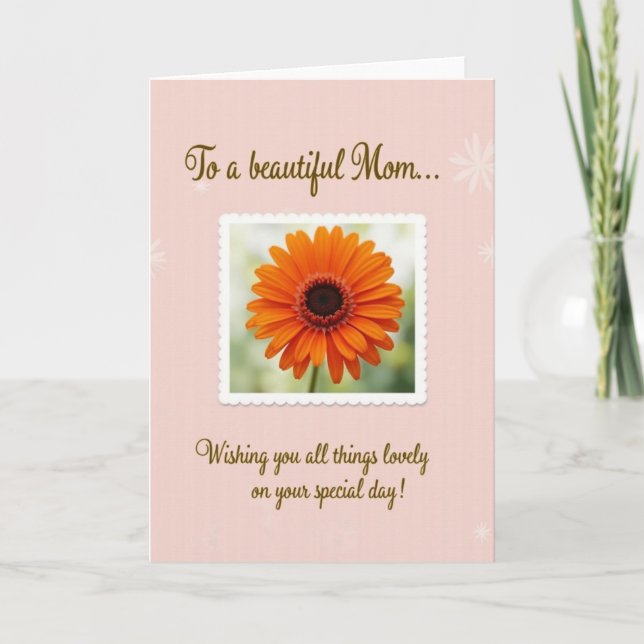 Orange Bloom Mothers Day Card (Front)