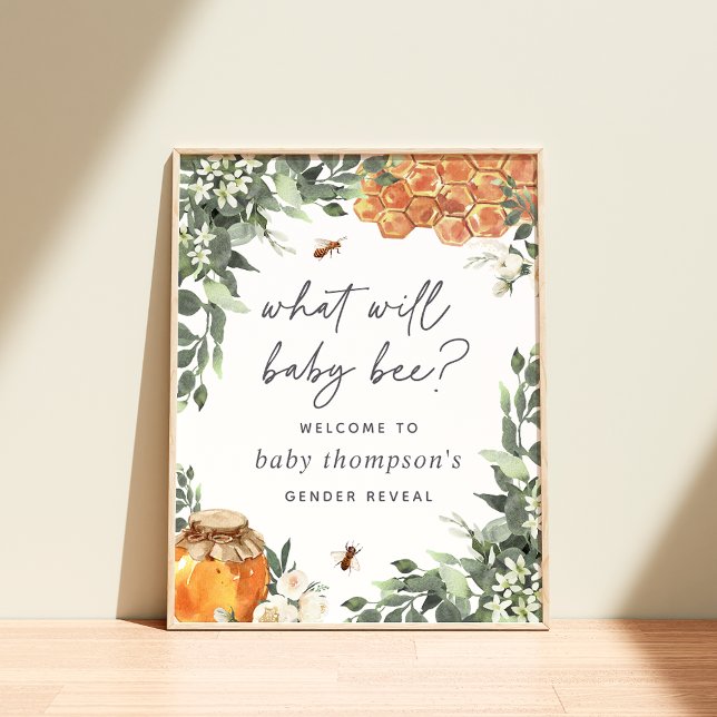 Orange Blossom Bee Gender Reveal Welcome Sign (Creator Uploaded)